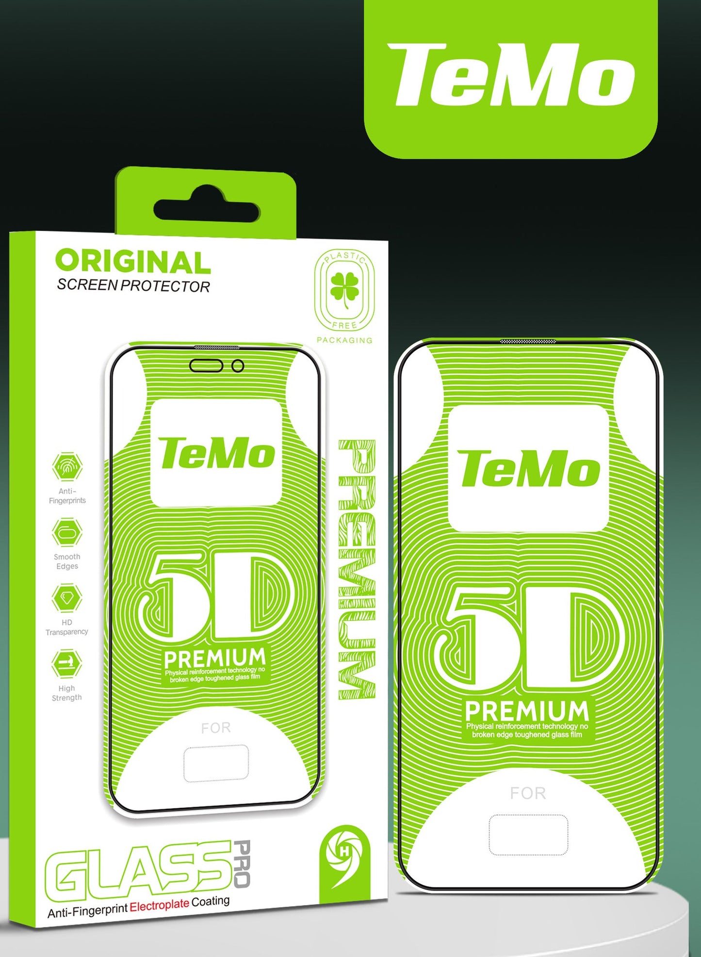 TeMo Tempered Glass 5D Full für iPhone 17 Pro Max