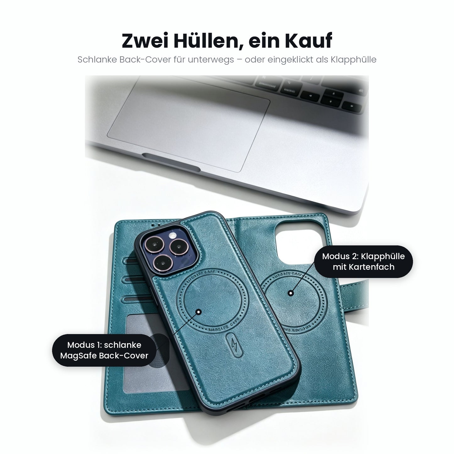 TeMo Deluxe Flip Case 2 in 1 Back Case für iPhone 16e