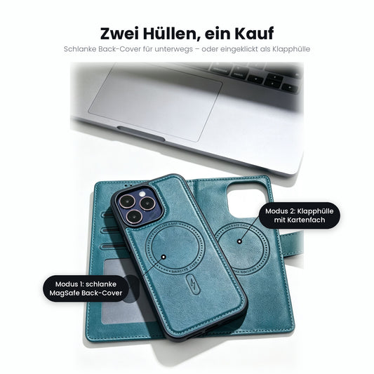 TeMo Deluxe Flip Case 2 in 1 Back Case für iPhone 16 Pro Max